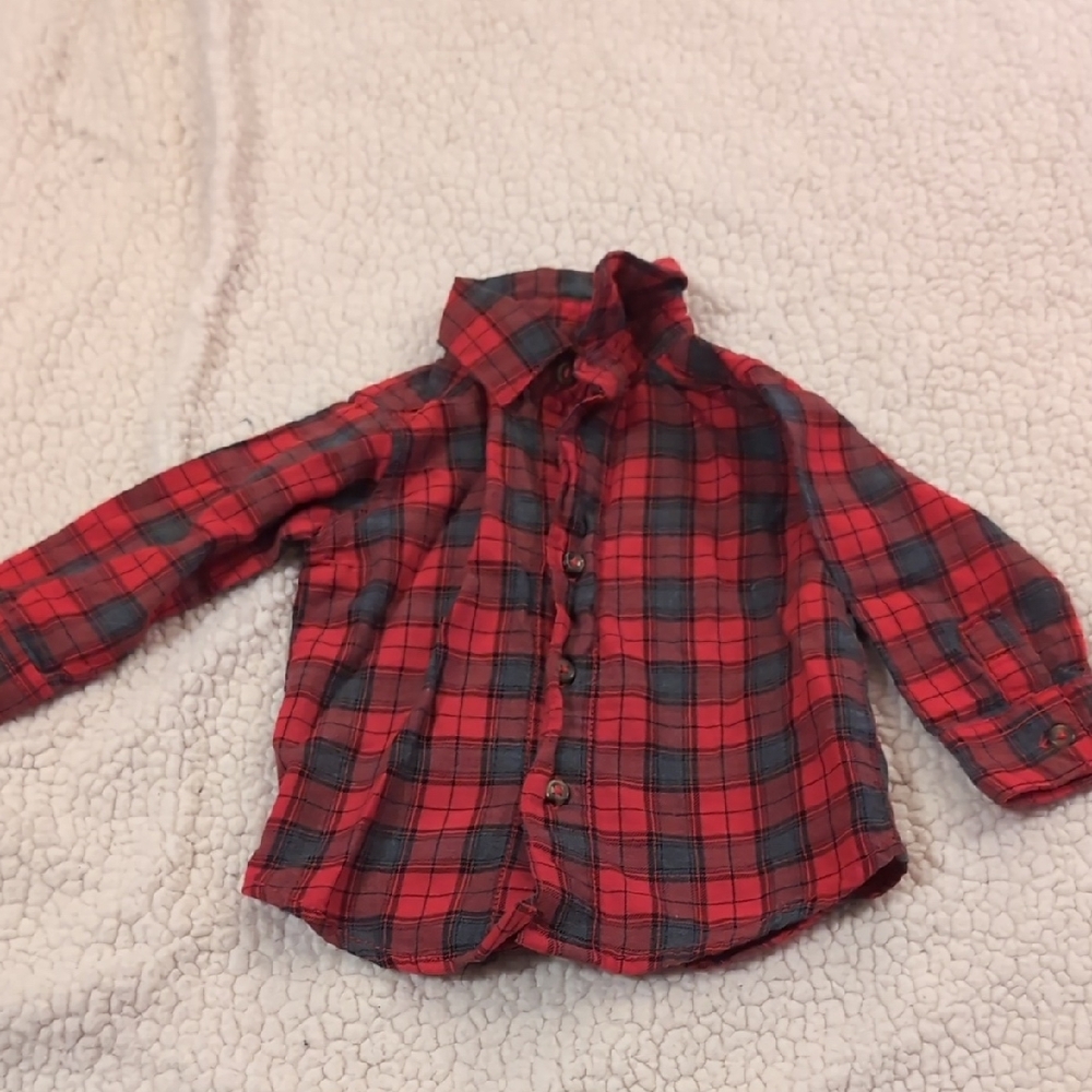 Carter's Red and Black Flannel Button Down Shirt